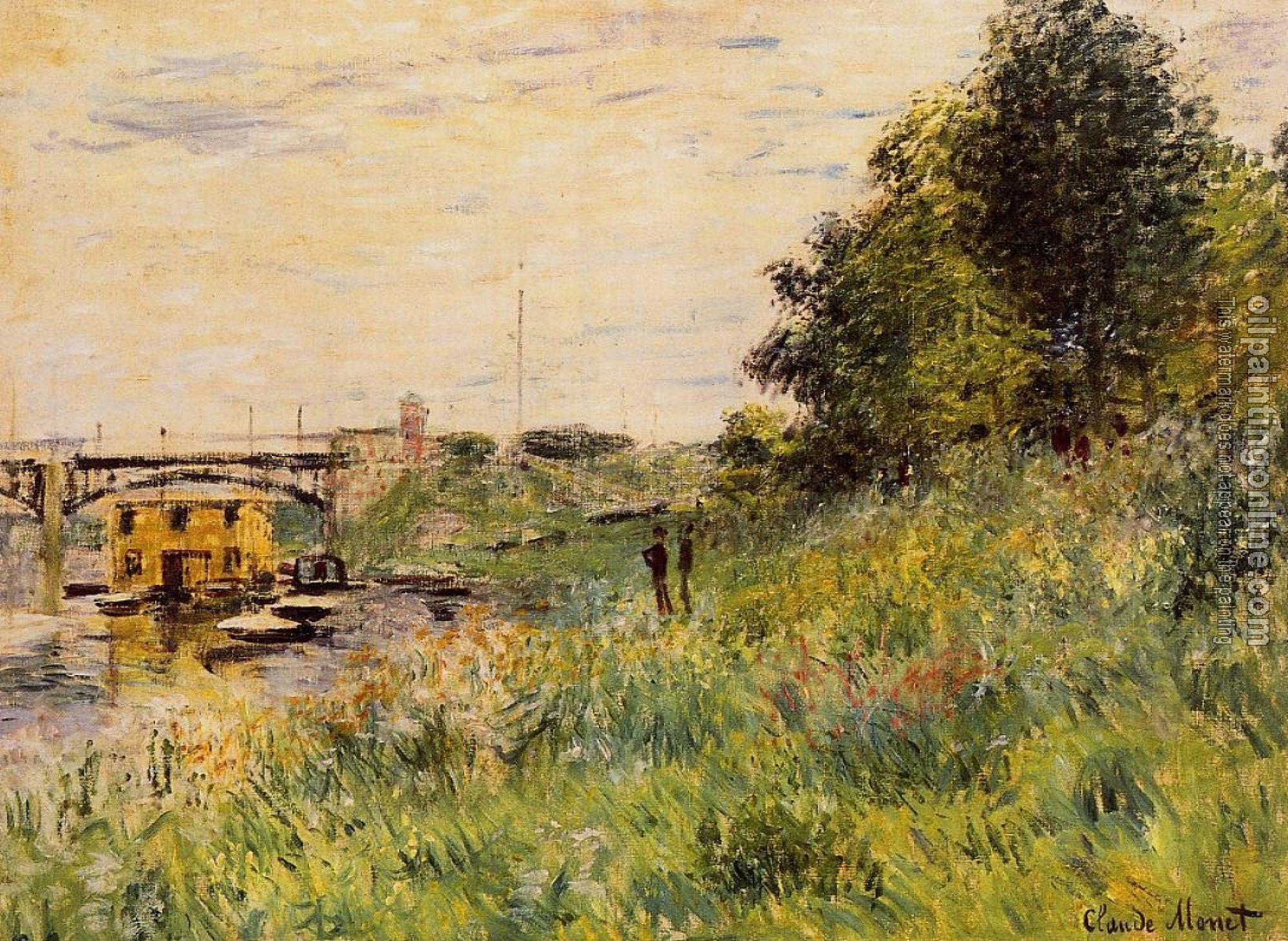 Monet, Claude Oscar - The Banks of the Seine at the Argenteuil Bridge